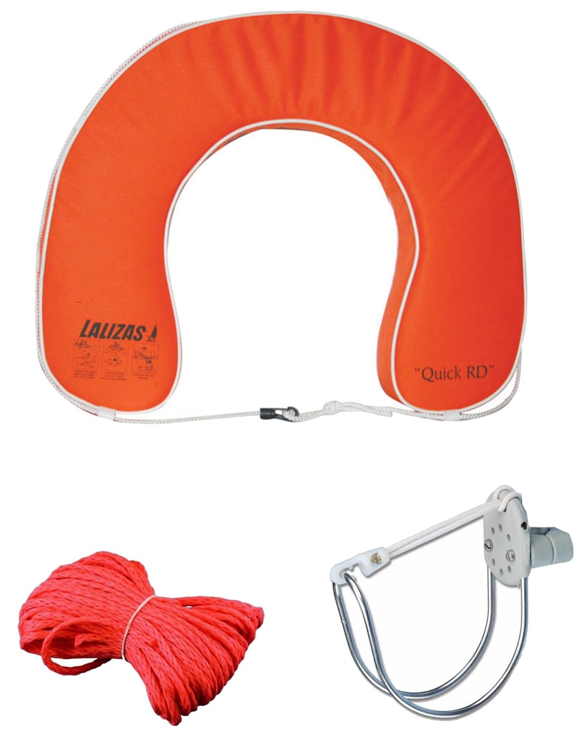 Hufeisen Rettungsring mit Halterung und 30 Meter Wurfleine