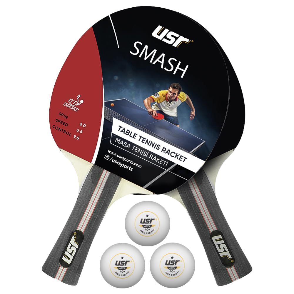 USR Smash-RB Masa Tenisi 2 Raket + 3 Top Set
