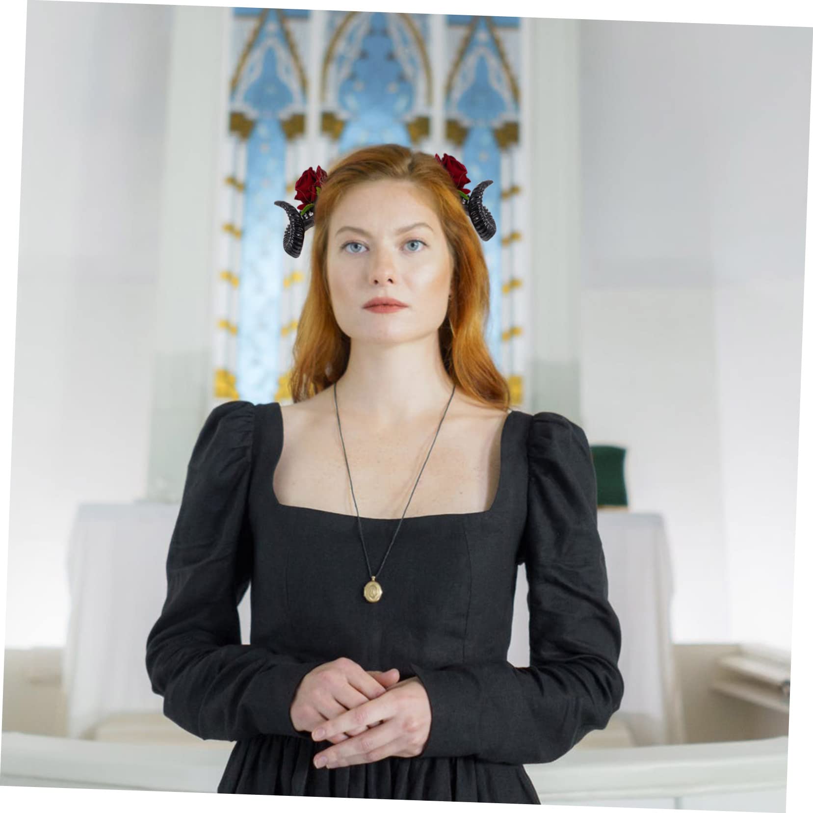 FOMIYES Pair of Rose Hairband Gothic Style Headwear Comfortable Photo Props for Halloween