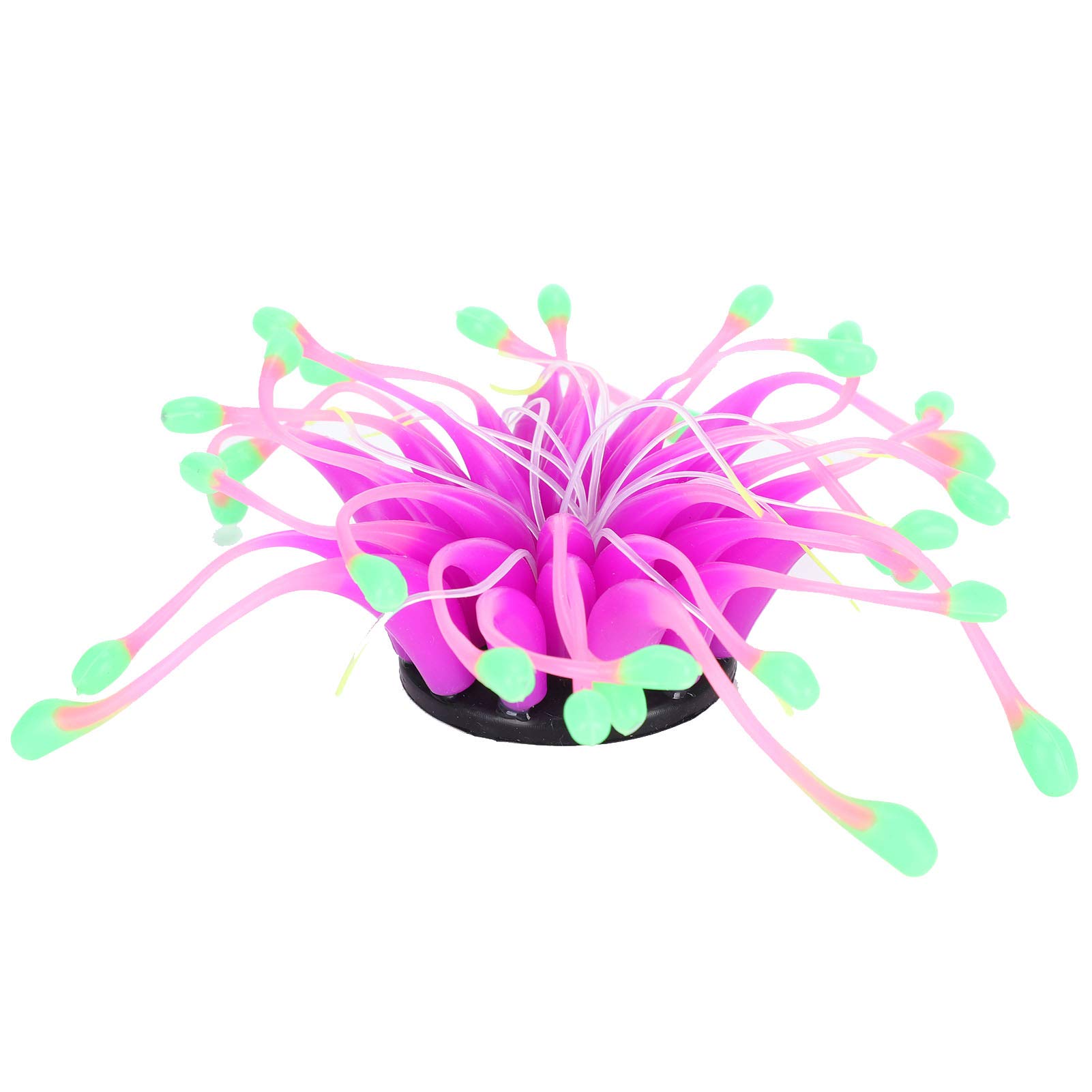 Efecto Brillante Decoración de Plantas de Coral Artificial Corales de Silicona Suave Simulación Planta de Acuario Pecera Decoración de Paisaje Adornos(Púrpura)