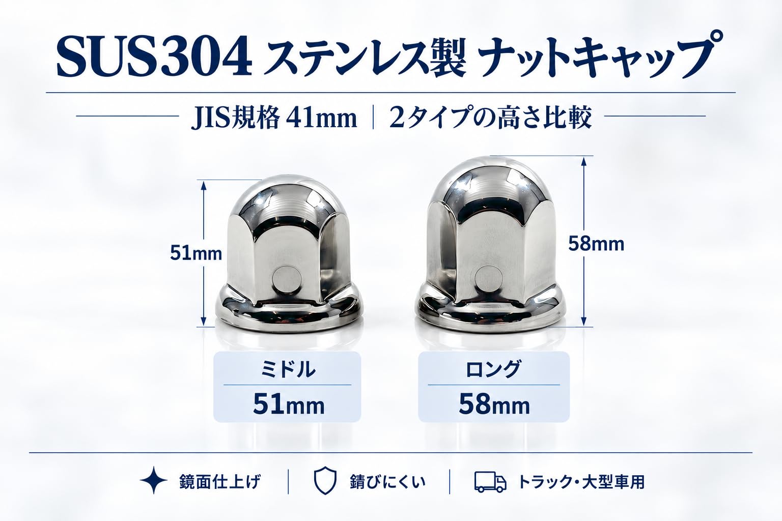 Amazon | ナットキャップ☆ステンレス鏡磨き☆JIS規格41mm ☆ロングor