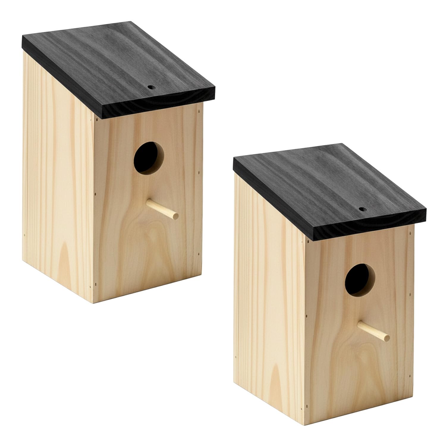 Flatro Bird Nesting Box for Gardens UK (2 Pack) | Small Bird House for Robin, Sparrows, Blue Tits & Other Wildlife Birds