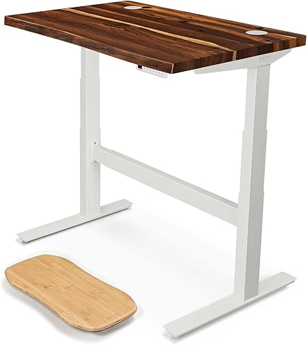 Escritorio de madera maciza de faisán V2, con altura ajustable, Adv. Teclado de memoria y ojales de alambre, Bamboo Motion-X Board