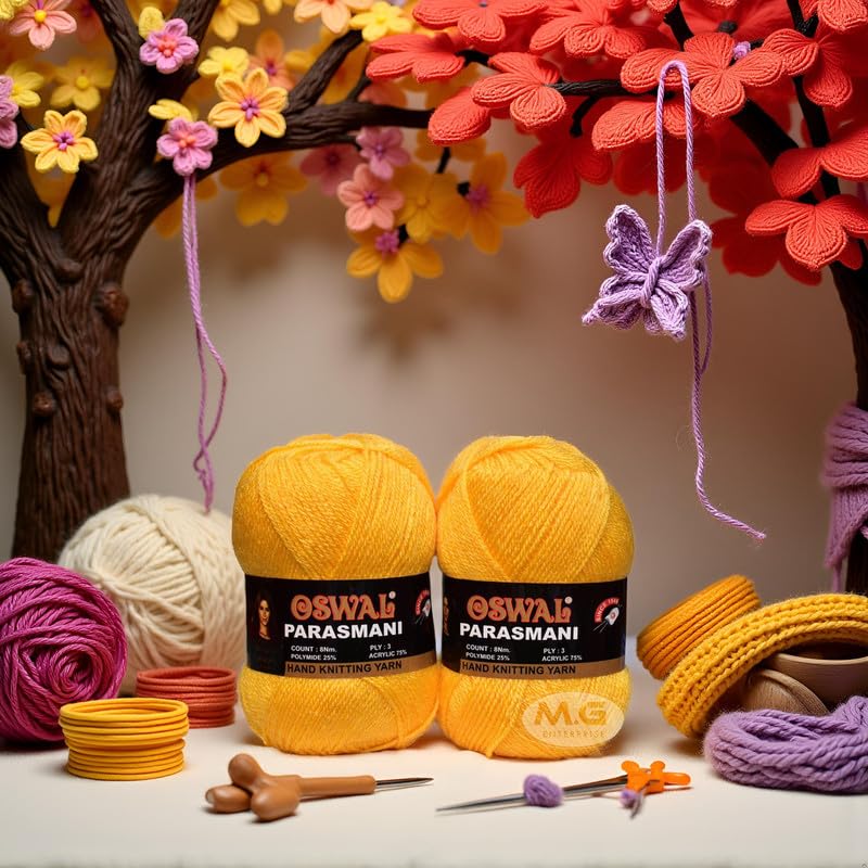 Image of M.G ENTERPRISE Os wal 3 Ply Knitting Yarn Wool (Pila), 300 gm