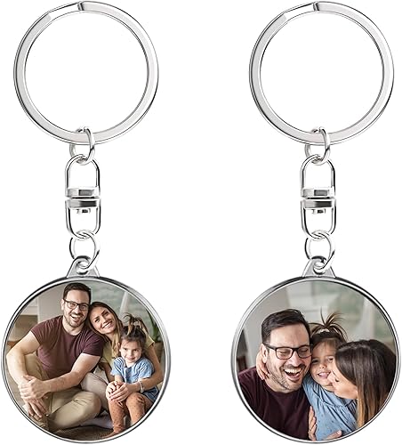 Llavero personalizado de doble cara con impresión de imagen de aleación a color llavero de fotos personalizado regalos de texto personalizables
