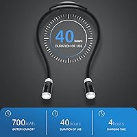Vista 4 de Vekkia Luz LED recargable de lectura para el cuello, luces de libro para leer en la cama, 3 niveles de brillo, brazos de silicona suave flexible