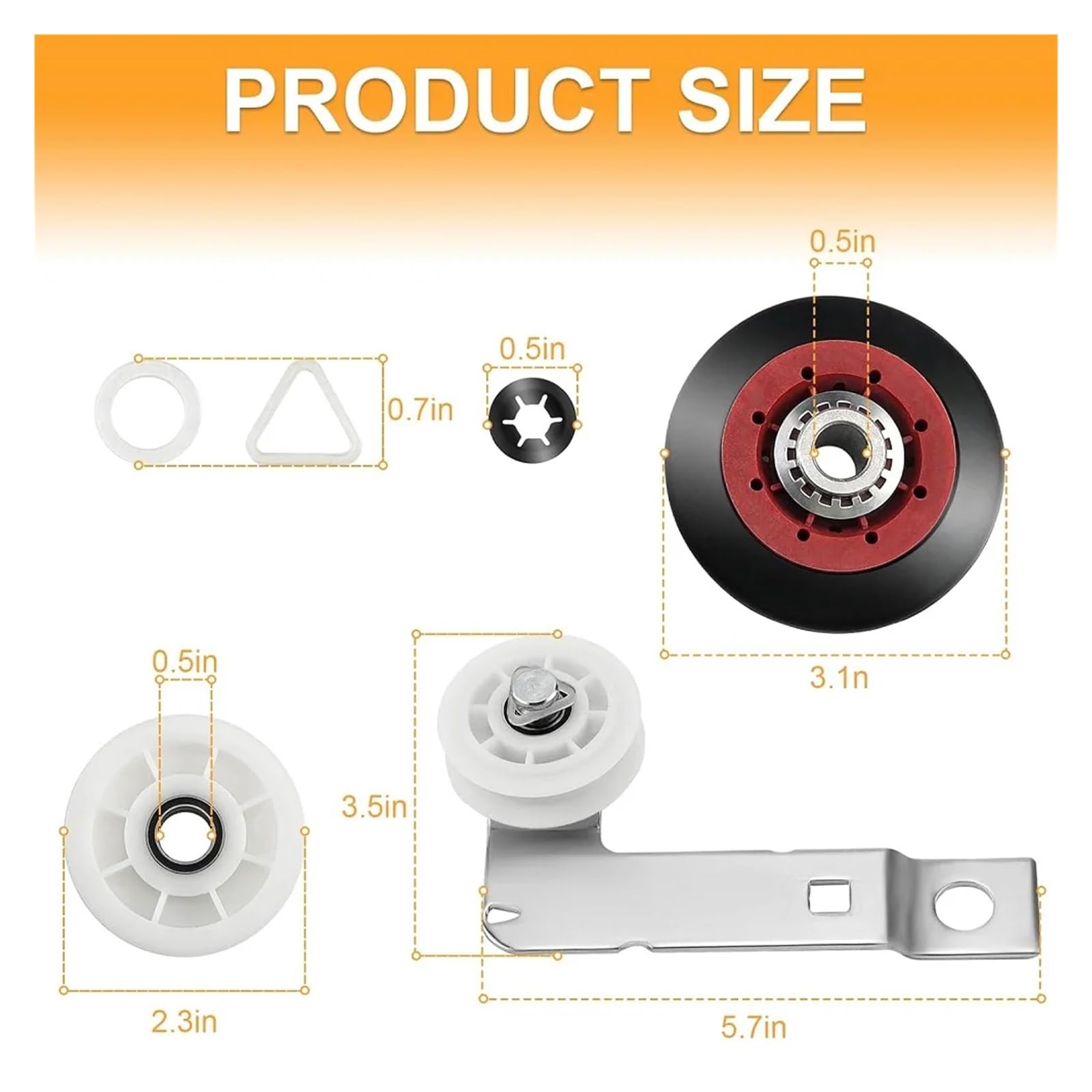 Genérico Kit de reparación de Secadora 4392067 y polea de ralentí for Secadora W10837240