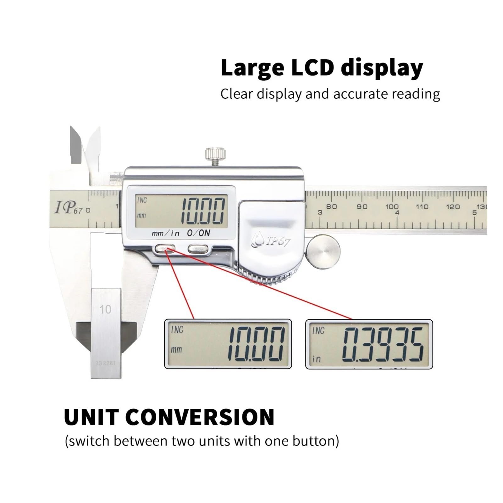 Micrómetro 150 Mm IP67 Impermeable Digital Vernier Caliper Regla Calibre Micrómetro Calibres(0-300mm)