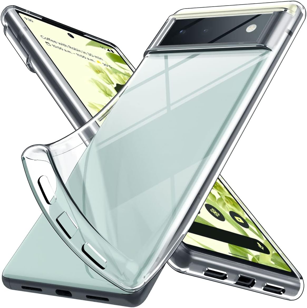 Google Pixel 6 Case, Ultra [Slim Thin] Flexible Clear TPU Phone Case for Pixel 6 Gel Rubber Soft Skin Silicone Protective Case, Anti-Yellowing, Drop Protection,Transparent