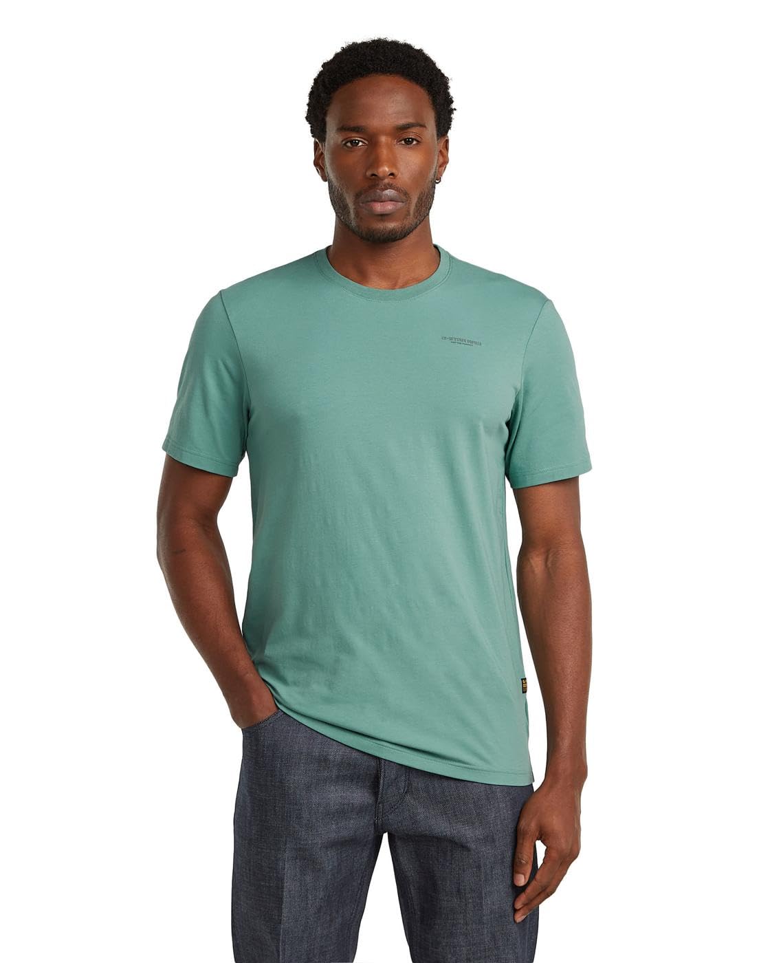 G-STAR T-Shirt Slim Base Herren, Gr. S, mineral blau