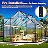 Amerlife 8x10x7 FT Polycarbonate Greenhouse for Outdoors, Walk-in Design with Aluminum Frame, 2 Windows and Swing Door, Heavy-Duty Greenhouse Construction for Garden, Black #4