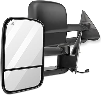 Towing Mirrors Fit for 2002 for Chevy Avalanche 1500/2500 1999-2002 for Chevy Silverado 1500/2500 for GMC Sierra 1500/2500 Tow Mirrors With LH and RH Side Power Regulation with Heating