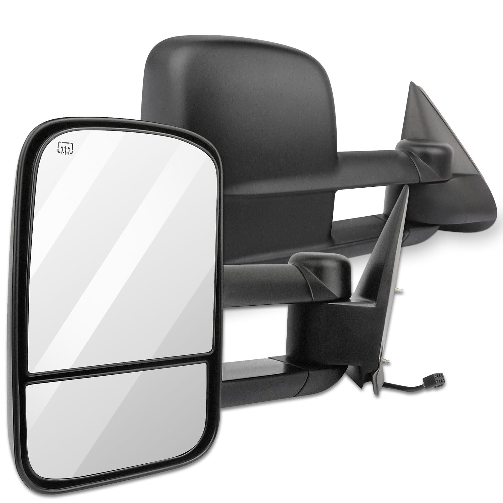 Towing Mirrors Fit for 2002 for Chevy Avalanche 1500/2500 1999-2002 for Chevy Silverado 1500/2500 for GMC Sierra 1500/2500 Tow Mirrors With LH and RH Side Power Regulation with Heating