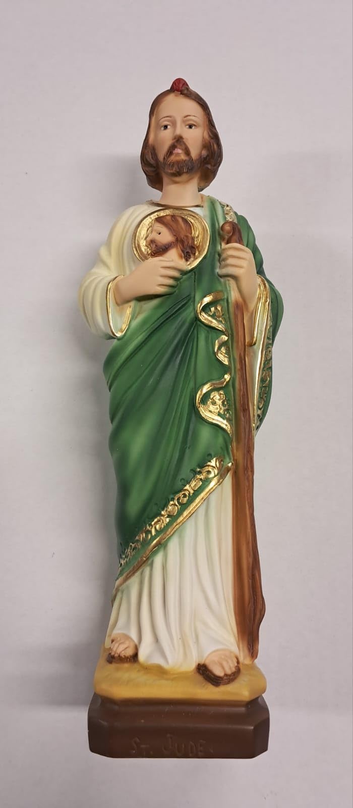Generico ArteSacraCaravaggio Statua di San Giuda Taddeo cm 30 (11,81 inches) in marmo resina piena decorata a mano di produzione artigianale italiana