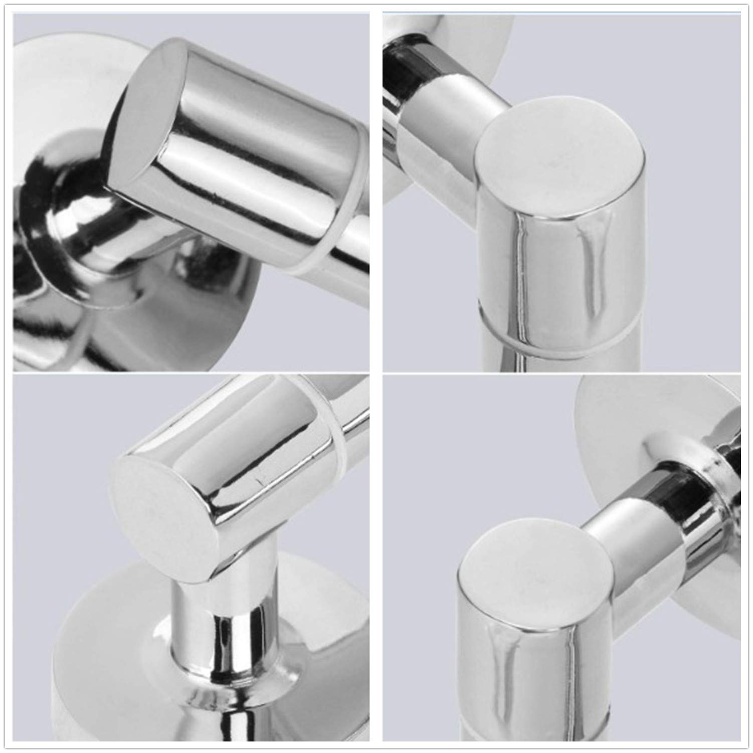 2 Ganci Girevoli Da Parete 360° - Per Asciugamani, Borse E Accessori, Bianchi - Foto 5