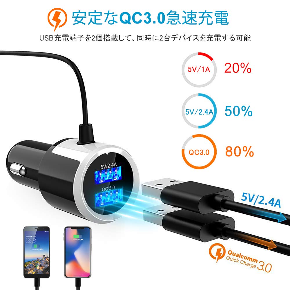 Bluetooth FMトランスミッター 急速充電 AUX対応 Amazon.co.jp: FM トランスミッター bluetooth 5.0 急速充電QC3