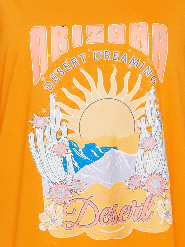 Image of Clovia Women's Cotton Graphic & Text Print Oversized T-Shirt