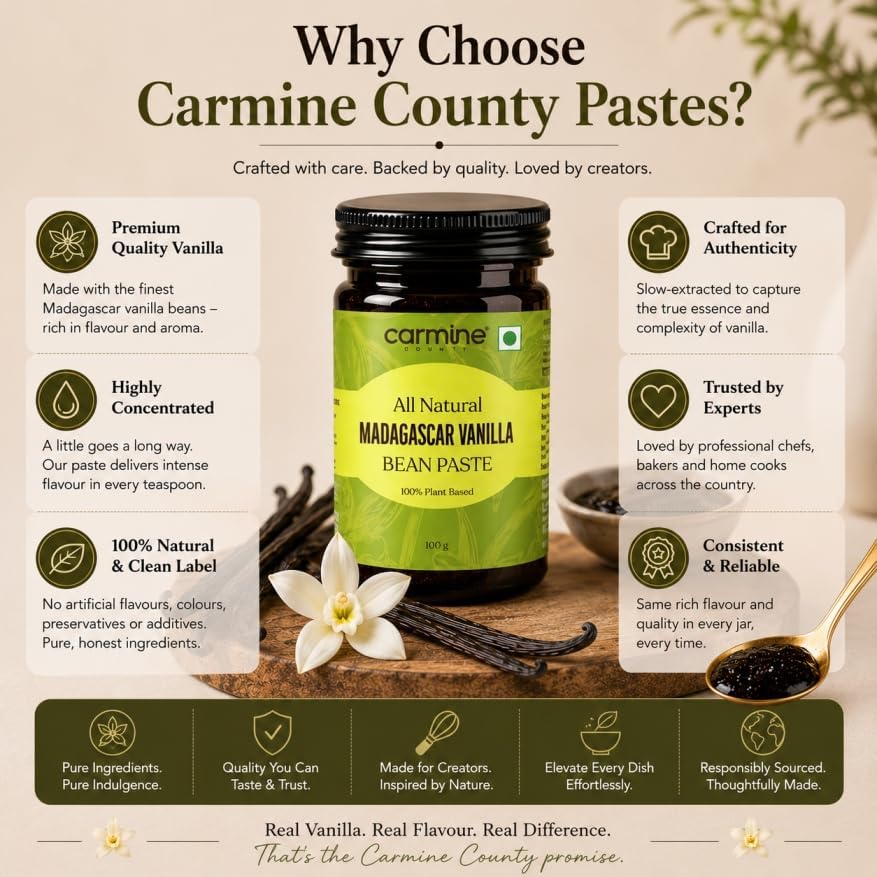 Image of Carmine County All Natural Pastes 50 g (Madagascar Vanilla Bean Paste)