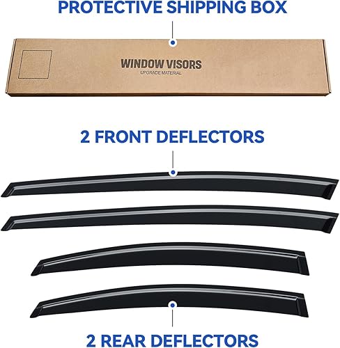 Vista 451 de Viseras de ventana in-Channel, protectores contra la lluvia para 2011-2023 Dodge Charger, visores de ventilación de ventana con deflectores