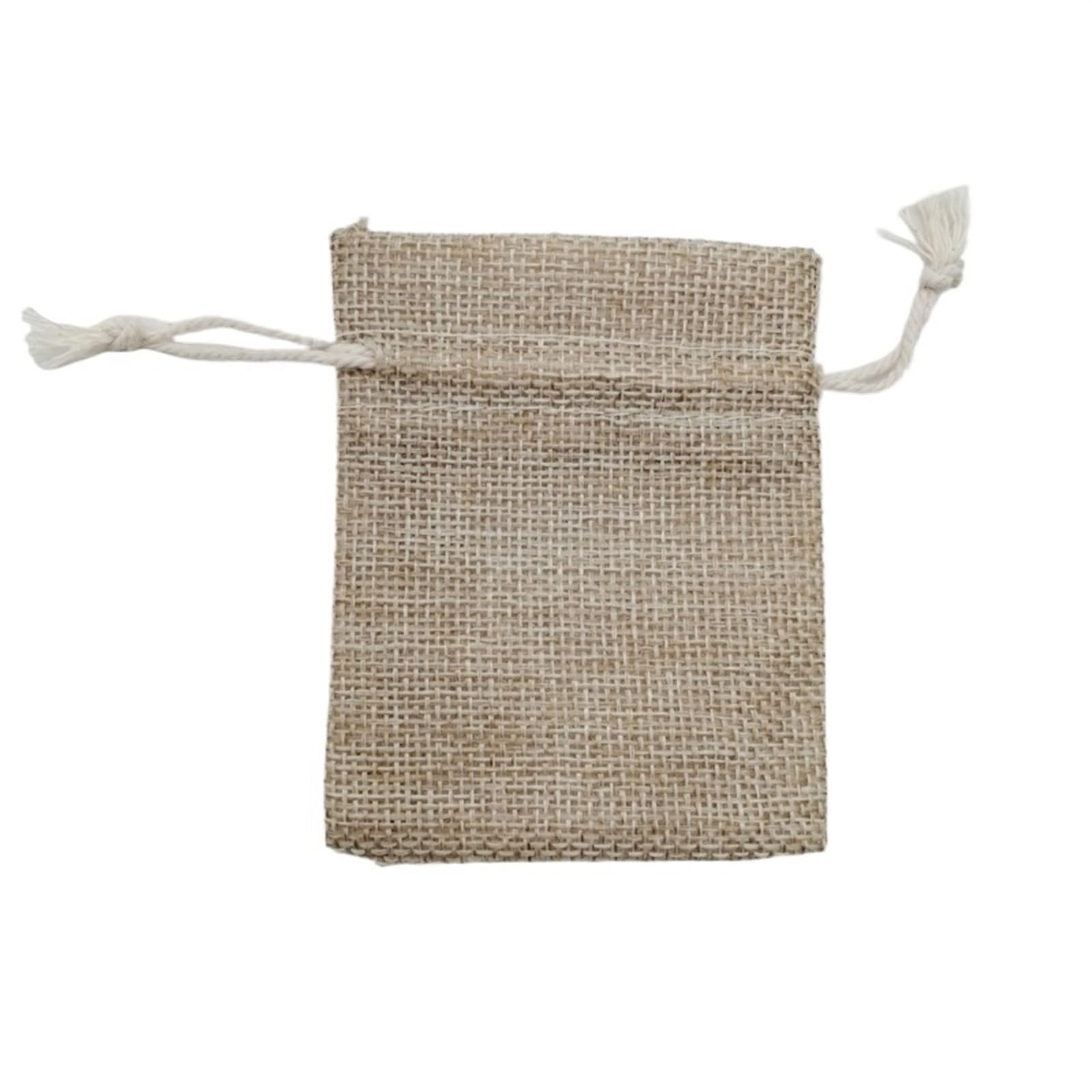 Sacchetti Confetti Matrimonio Nastro di seta Borsa regalo in cotone Sacco lino Sacchetti iuta con coulisse Tessitura in mussola(Cotton Rope,20x30cm)