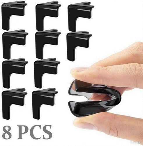 Miniatura 3 de Protectores de esquina de silicona suave negros para bebés  Protectores adhesivos transparentes de borde de mesa para muebles, mesas de vidrio,