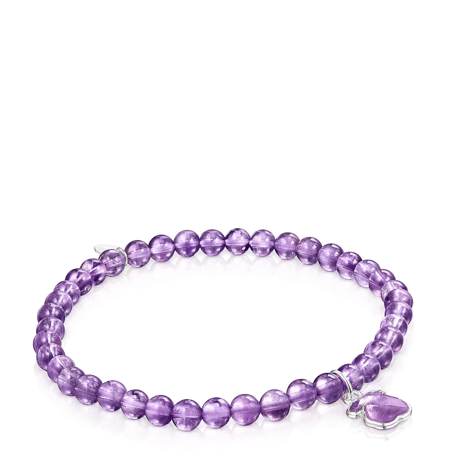 TOUS Pulsera para Mujer de Plata de Primera Ley y Amatista, Colección Icon Color