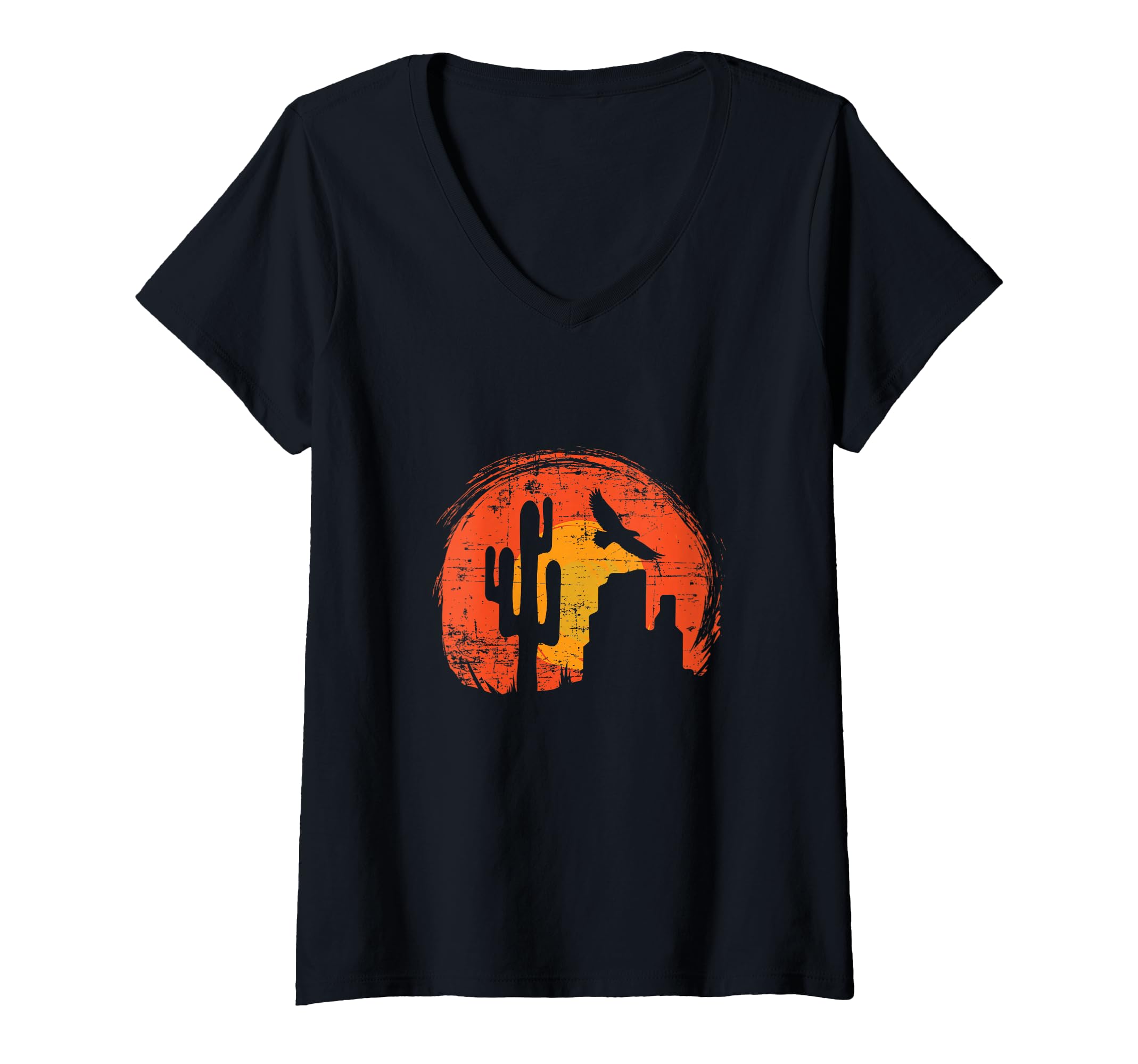 Womens Wild West vintage western V-Neck T-Shirt
