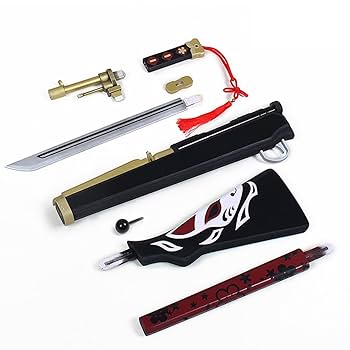 レプリカ【漫画コスプレ】腕章　ワンオフ架空グッズ(実在しません) Amazon.co.jp: [Hushan] 真紅の災厄 狐坂ワカモ コスプレ 武器 ブルー