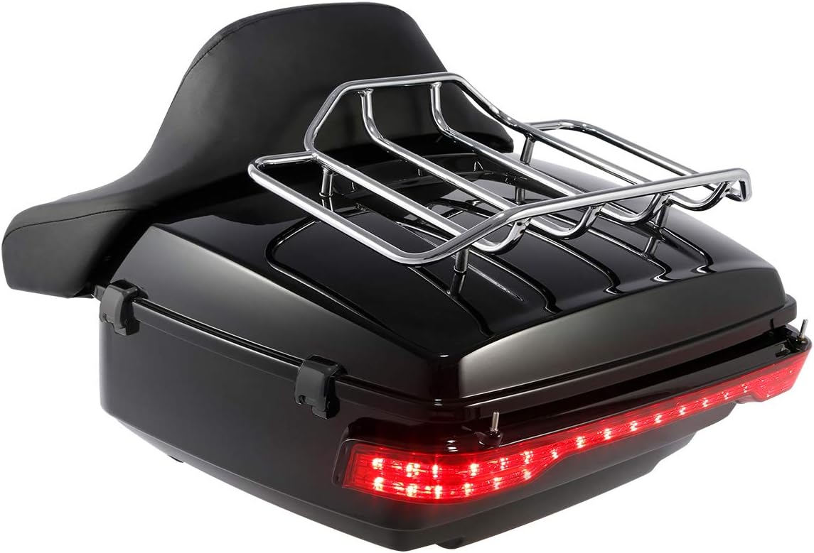 XFMT Portaequipaje de respaldo con luz LED de frenogirocola para Harley Touring Tour Pak 2014-2020