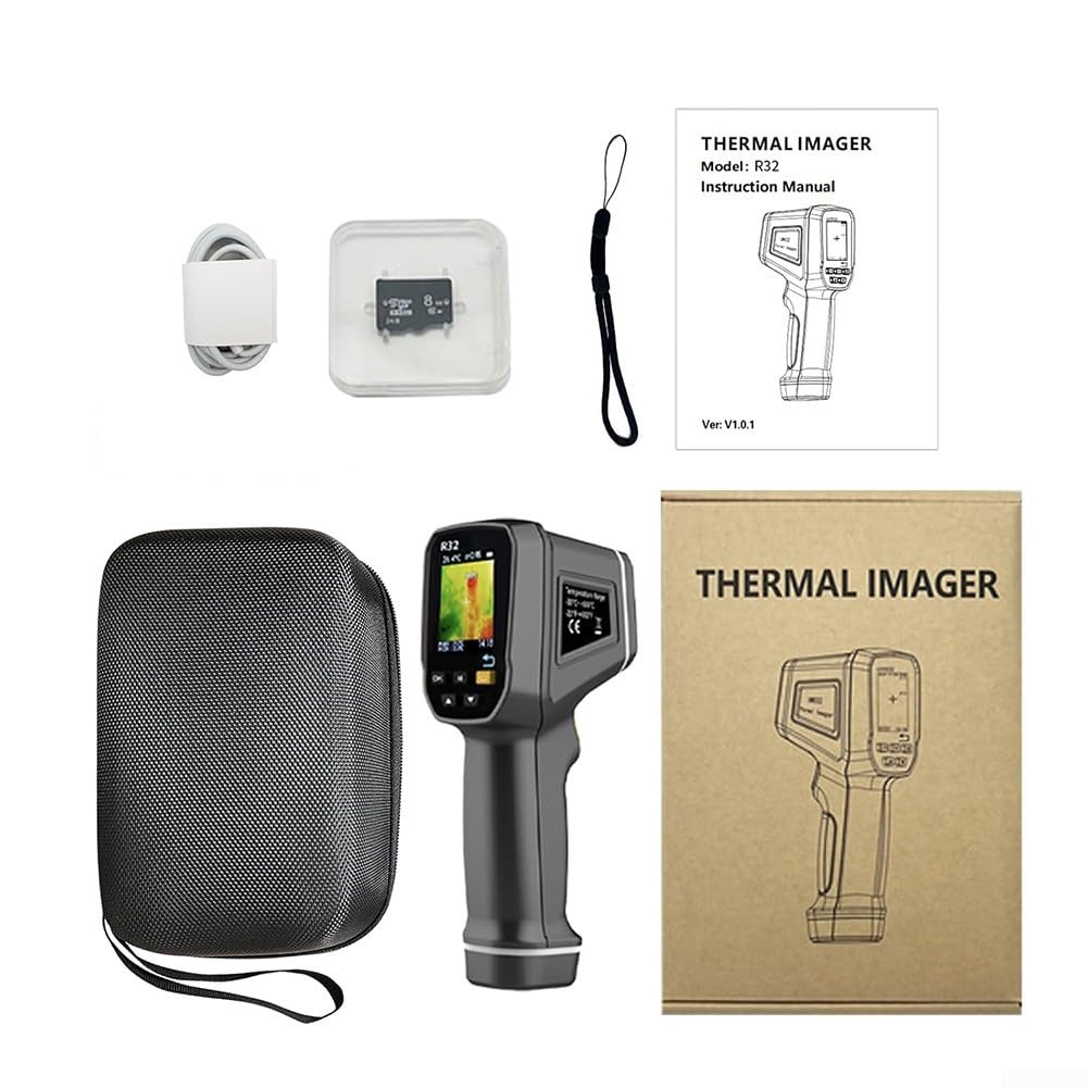 Digitale Wärmebildkamera, 32 x 32 Auflösung, Reichweite -30 C bis 500 C, über USB wiederaufladbar, mit 8 GB Karte für elektrische Inspektion