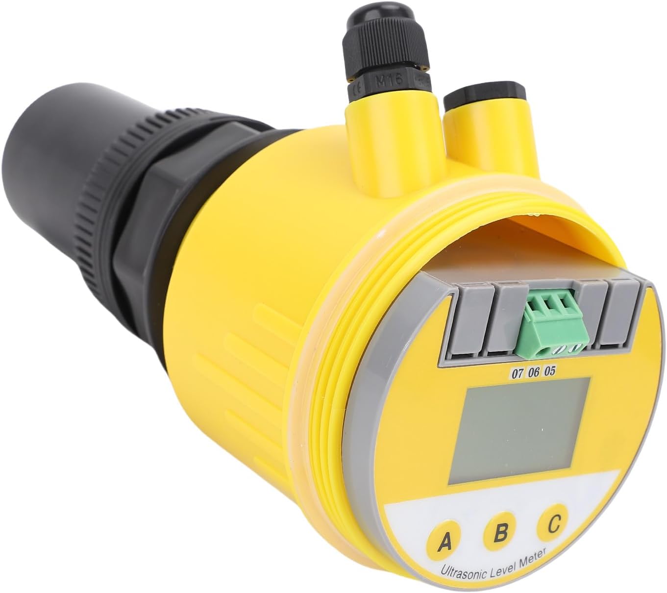 – Ultrasonic Liquid Level Meter, LCD Water Level Sensor 0-10M with LED Display and 4-20mA Analog Output, for Water Wastewater Treatment Power Generation Mining