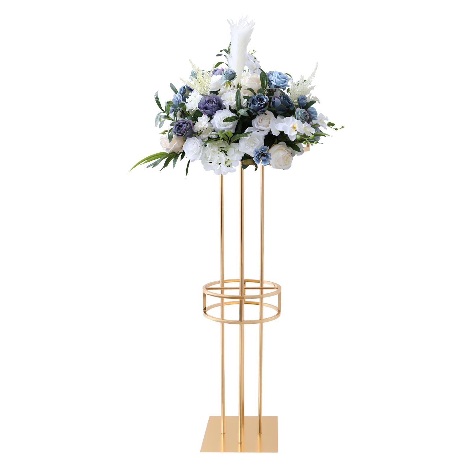 2 Tier Gold Flower Stands for Centerpiece, 51.18 inch Tall Centerpiece for Wedding Table, Modern Flower Stand, Flower Stand for Wedding, Party, Photography