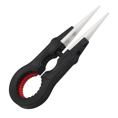 Miniatura 5 de DROK micro pinzas de precisión con punta de cerámica zirconio, resistentes al calor, pinzas antimagnéticas para ajustar y envolver bobinas