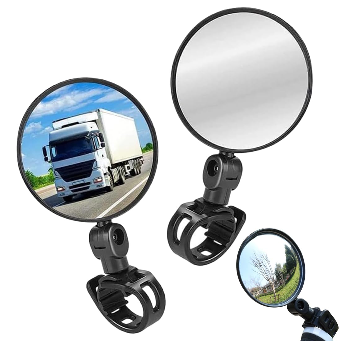 2 Pezzi Specchietti Bici, 180° Girevoli, Pieghevoli, Specchietti Universali per Manubrio 15-35mm, Specchietti per Bici, Bici da Corsa, Scooter, Mountain Bike, Bici Elettrica Sinistra
