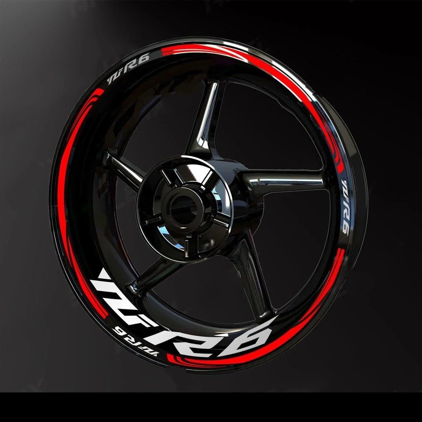 Motorcycle Accessories Wheel Stickers Reflective Rim Motorbike Waterproof Decals for Yamaha YZF R6 2017-2022 Decorative(Color2)