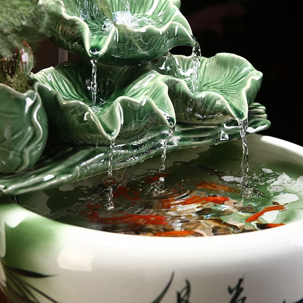 Fountain Tabletop Indoor Tabletop Water Fountain Tabletop Fountain Office Desk Decoration Water Fountain Interior Ceramic Decoration Desktop Fountain Creative Table Waterfall Fountain Desktop water fe