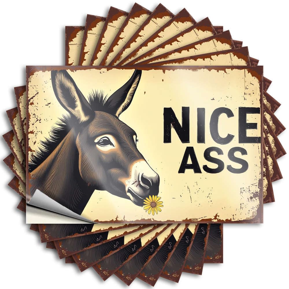 Personalized Decal, Housewarming Gift Helmet A Donkey with A Flower in Its Mouth. | Funny Quote Water Decals(8X12CM)