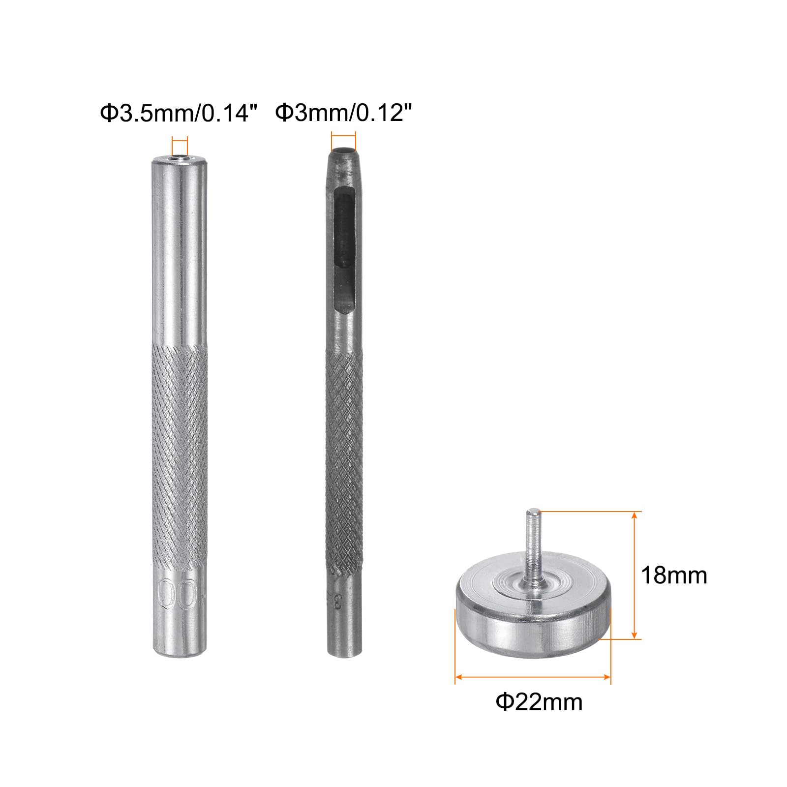 HARFINGTON Eyelet Hole Punch Die Tool 3mm 1/8