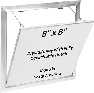 BestAccessDoors BA-IVH 8x8 Invisi Hatch Drywall Access Panel - Detachable Touch Latch Door, Seamless 5/8" Inlay for Walls & Ceilings