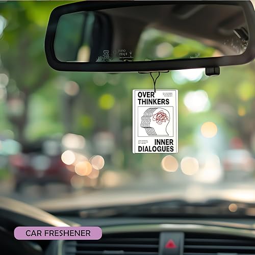 Miniatura 4 de Ambientador de coche retro rojo negro lavanda 3, sobre pensadores diálogos internos, notas aromas musicales ambientador para mujeres y niñas, música