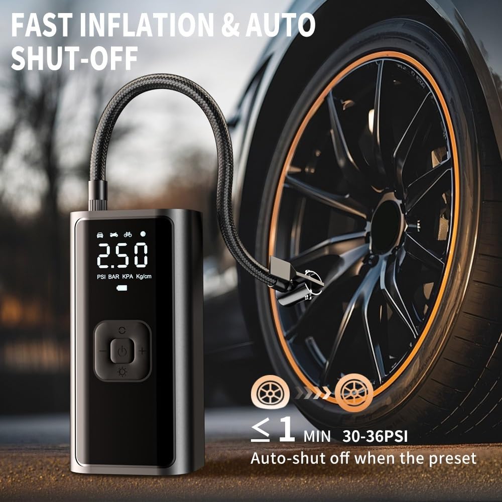 Compresseur Air Pompe à air sans Fil Gonfleur Electrique