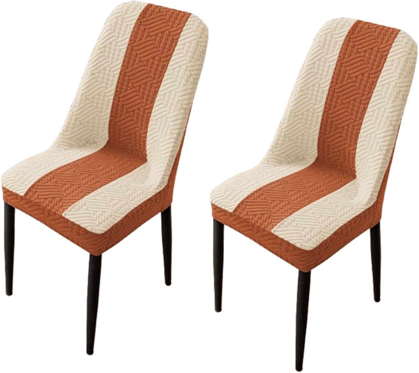 Mid Century Modern Dining Chair Covers High Back Dining Chair Covers Stretch Removable Jacquard Armless Chair Cover for Kitchen Party Decor,Pink a,4pcs