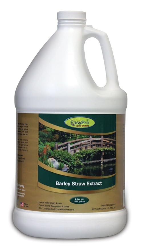 EasyPro BSE128 Liquid Barley Extract - Natural Formula Derived from Barley Straw Keeps Water Clean and Clear - Easier to Use Than Pellets or Bales - Safe for Use with Wildlife and Pets - 128 oz.