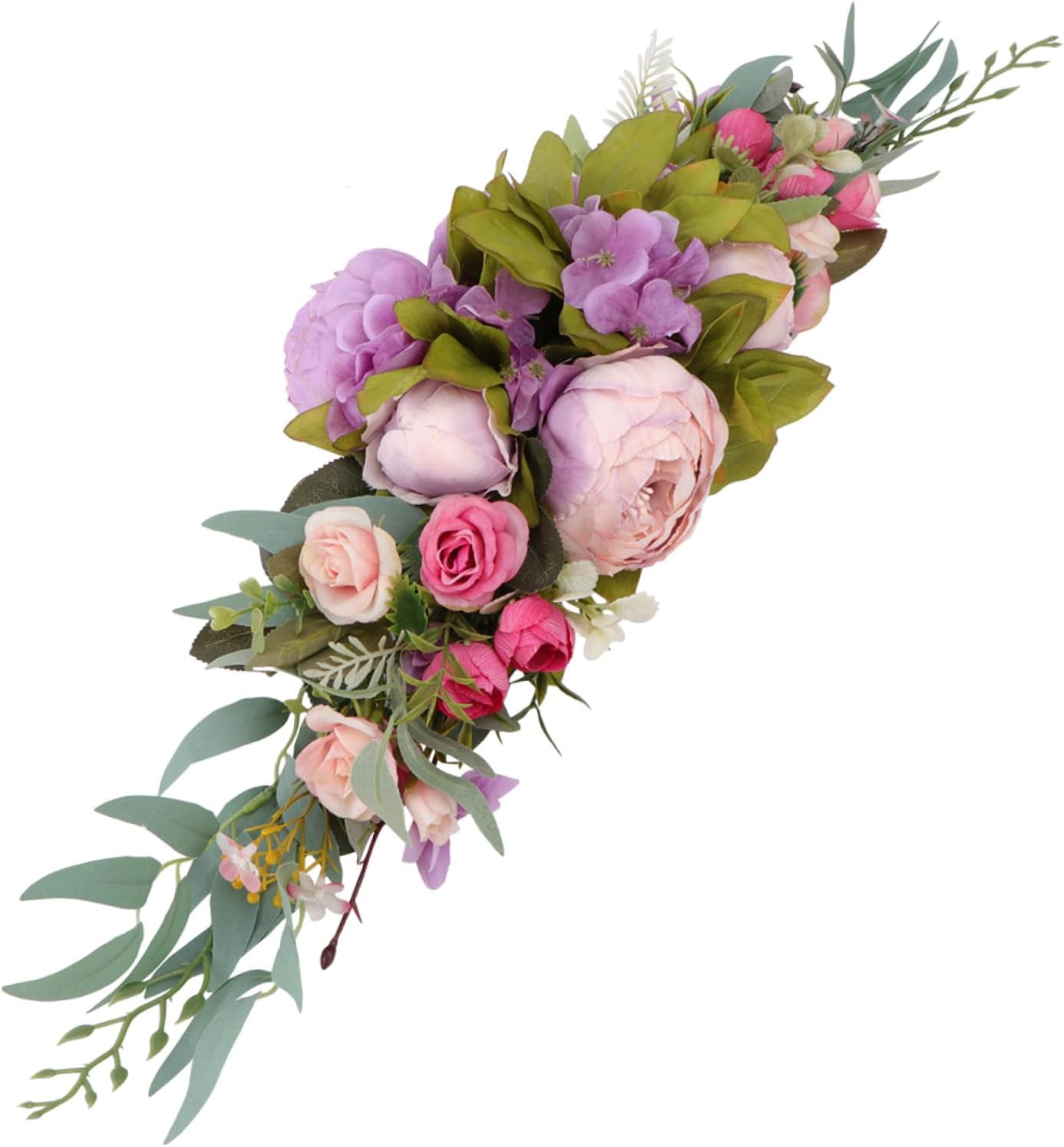 Elegant Artificial Peony Flower Swag Large Front Door Wreath Wedding Decor
