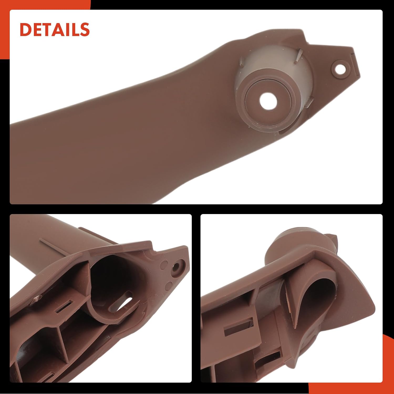 A-Premium Door Armrest Interior Door Pull Handle Panel Compatible with BMW X5 2007-2013, X6 2008-2014, Driver & Passenger Side, Red Brown, 3-PC Set