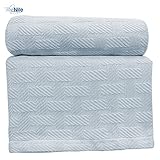 wendbar blanket-down Alternative, baumwolle, hellblau, Basketweave-King