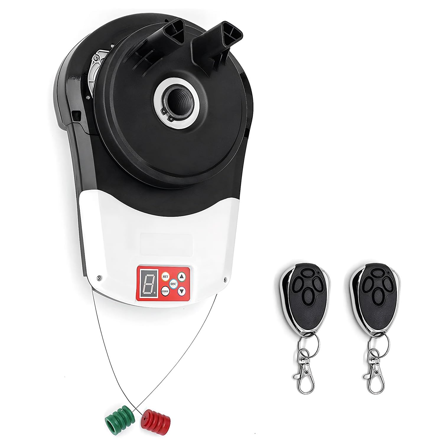 Fcttcd For Homeowners & Small Business Owners 800n Automatic Roller Door Opener For Garage Store Warehouse Farm Barn Electric Shutter Motor With 2 Remotes Built-in Led Light