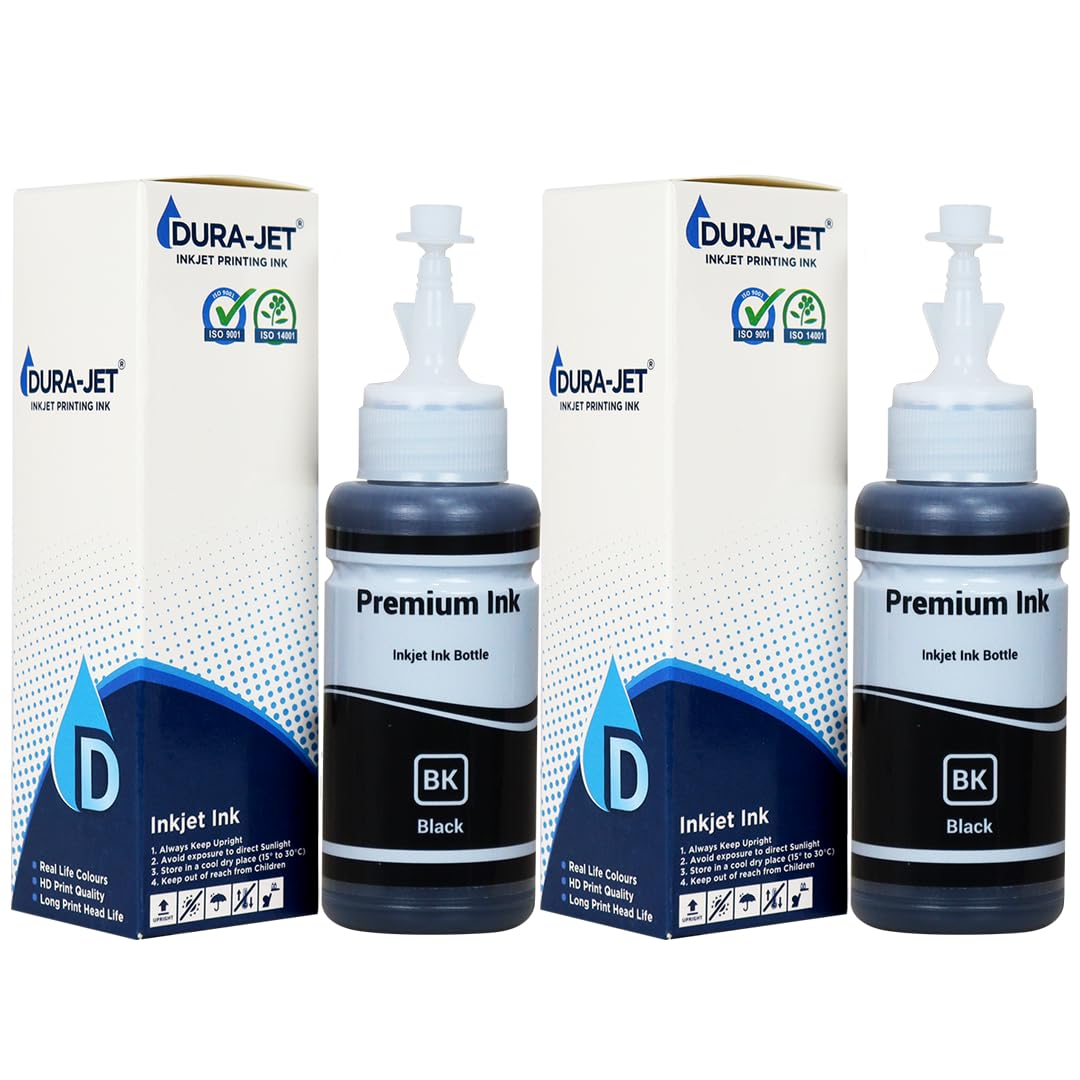 DURA-JET T664 Compatible Refill Black Ink for Epson L130, L360, L361, L565, L210, L220, L310, L365, L385, L455, L555, L605, L1300 - (70g x 2 Black)- Bottle - 502447 (B09LHMBB5H) Amazon Price History, Amazon Price Tracker