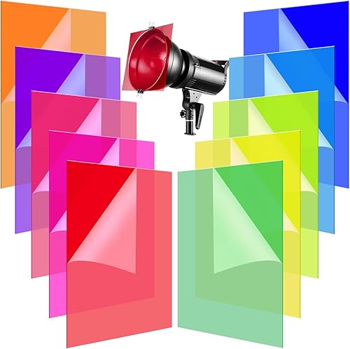 SIQINZONGWA (10 piezas) Filtro de luz de gel de color, filtro de gel de iluminación de color transparente, hojas de plástico de 8.5 x 11 pulgadas