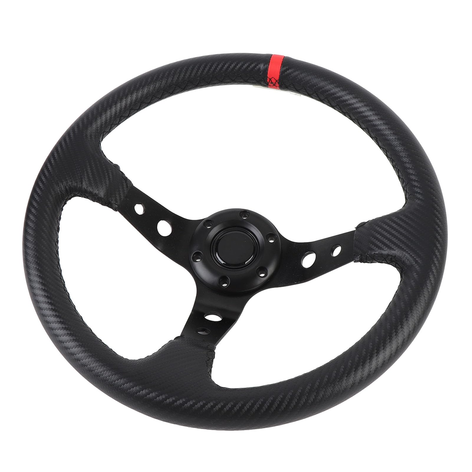 Keenso Kierownica Sportowa PVC Aluminium, Głęboka Kierownica Sportowa